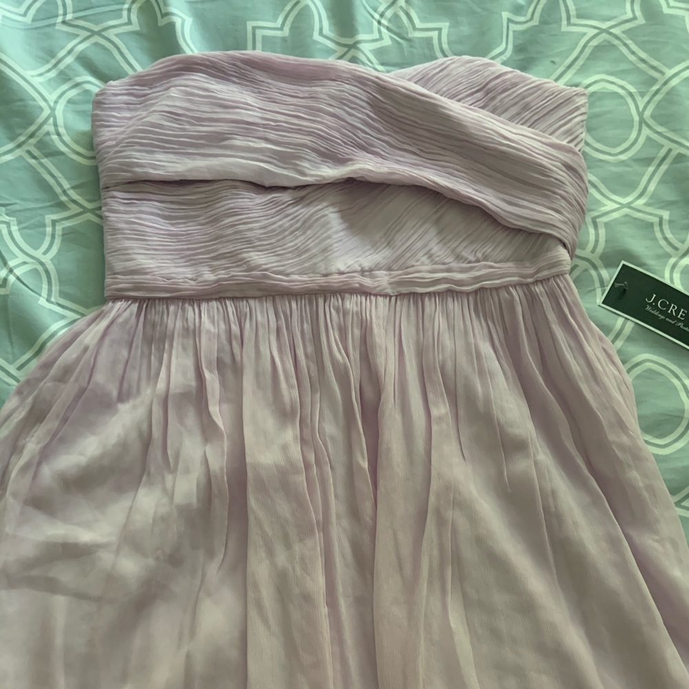 Jcrew lilac chiffon dress size 18. NWT. Strapless
